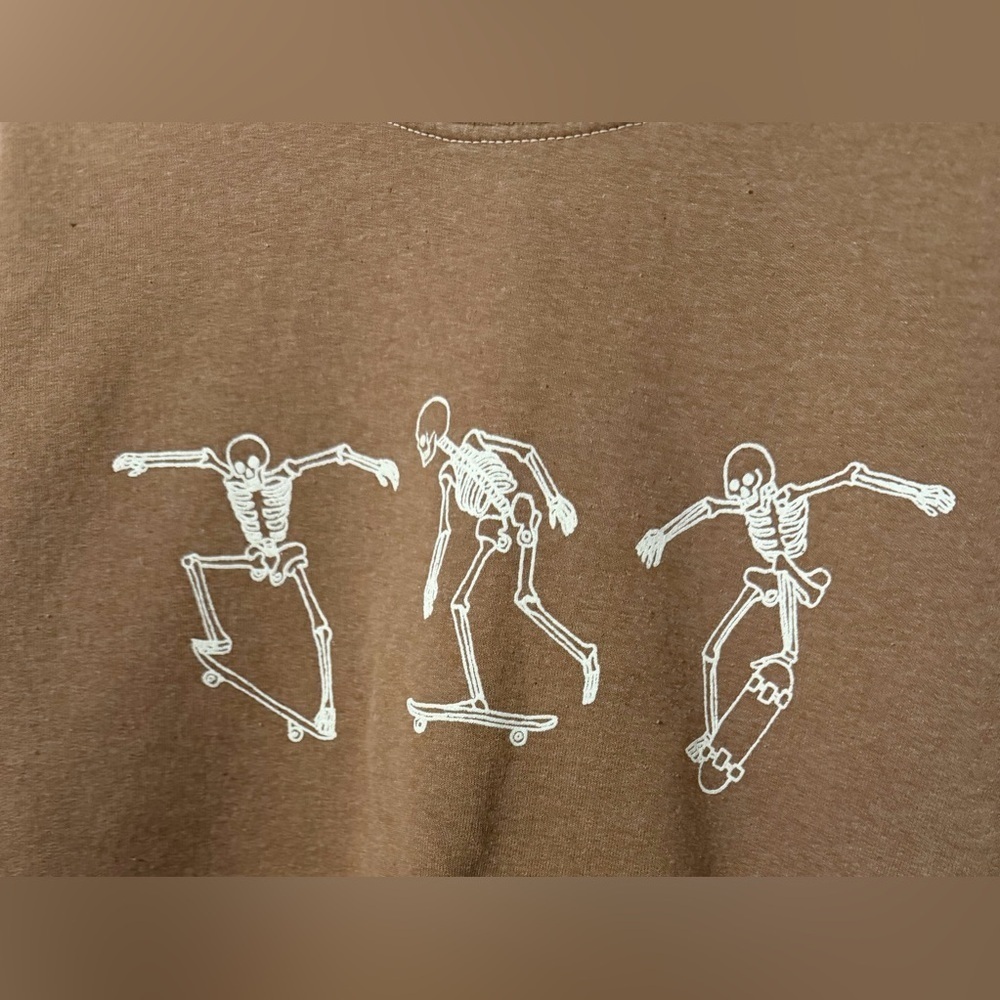 Full Tilt Brown Crewneck Sweater with Skateboard Graphic - Picture 4 of 4